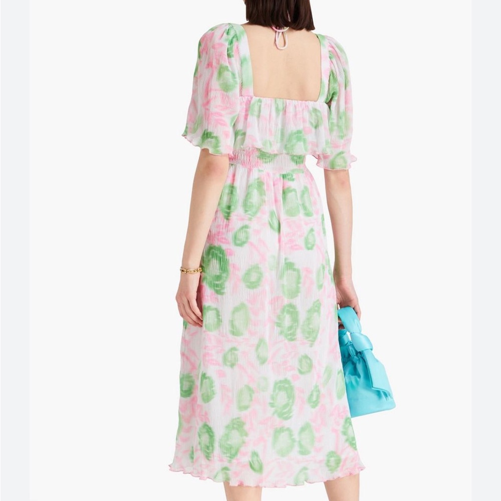 GANNI Floral Pleated Georgette Midi Dress 🌸 - Picture 3 of 8